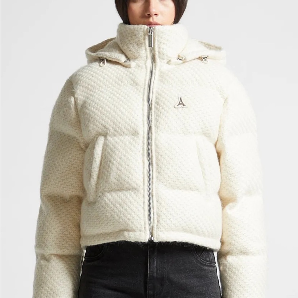 Maniere De Voir Cream Puffer Jacket